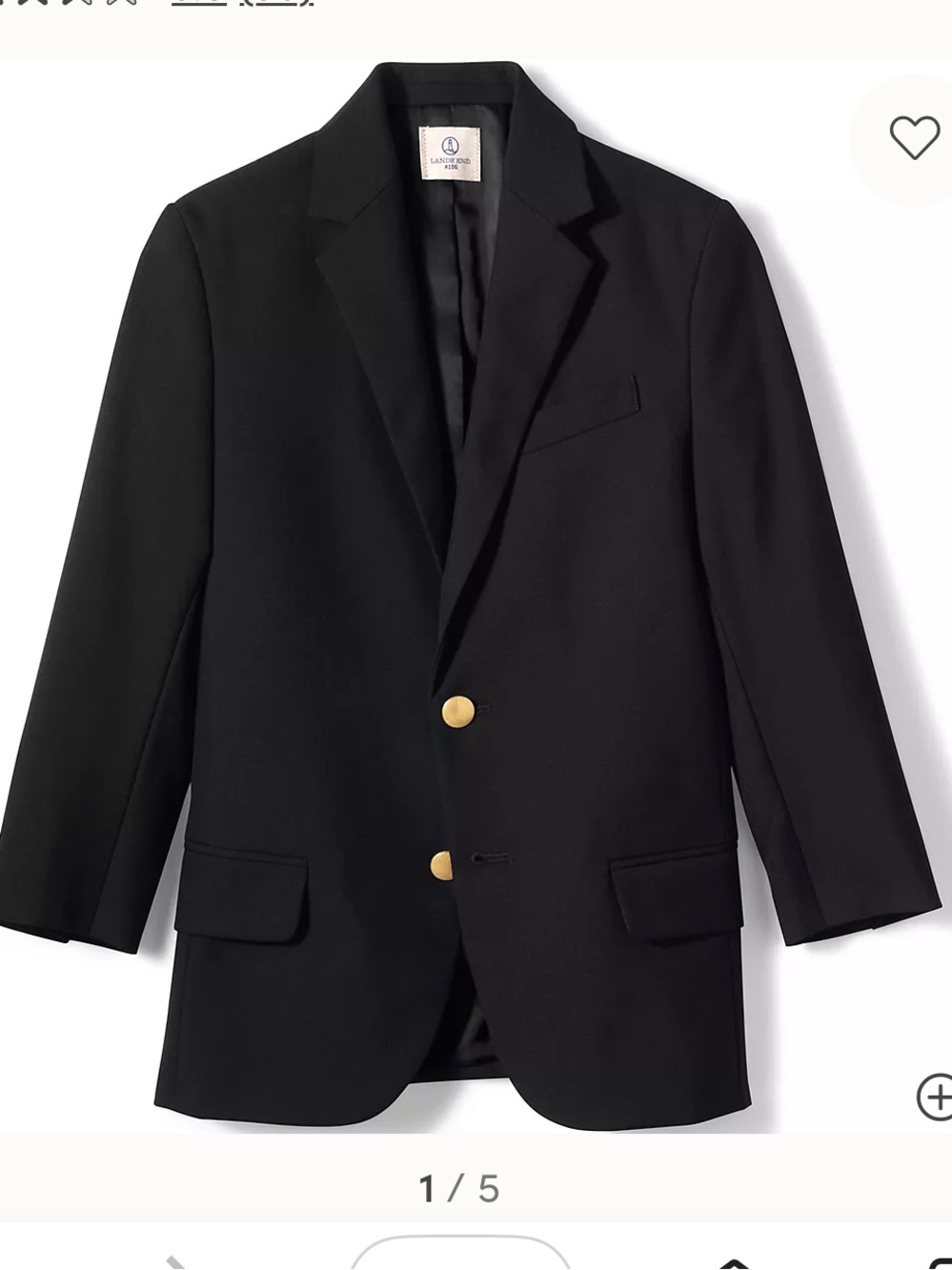 Boys Lands End Navy Blue Hopsack Uniform Blazer